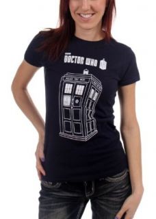 Dr. Who   Womens Series 7 Linear Tardis T Shirt in Navy Clothing