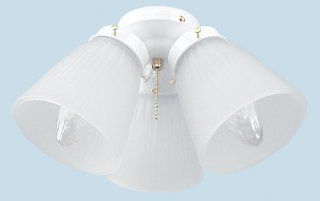 Ellington Fans ECK758WW Accessory   Three Light Ceiling Fan Fitter, White Finish with Frosted Ribbed Glass    