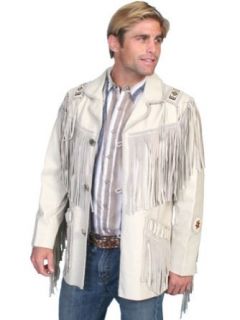 Scully Men's 758 Leather Beaded Fringe Jacket (36, Cream 39) at  Mens Clothing store