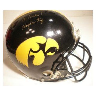 Hayden Fry Autographed Iowa Hawkeyes Full Size Riddell Proline Helmet  Sports Related Collectible Helmets  Sports & Outdoors