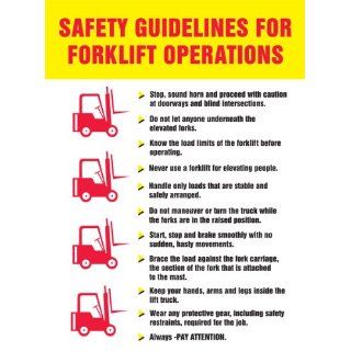 Accuform Signs PST759 Flexible Plastic Guidelines For Forklift Operations Safety Awareness Poster, 18" Width x 24" Length Industrial Warning Signs