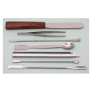 SEOH Spatula and Spoon Set of 7 Stainless Steel for General Lab Use Science Lab Spatulas