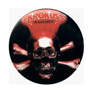 Krokus   Headhunter (Skull)   AUTHENTIC 1980's RETRO VINTAGE 1.25" Button / Pin Clothing
