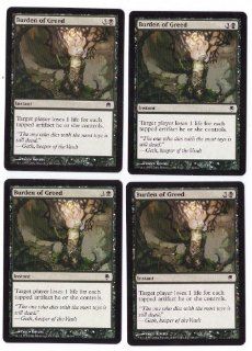 Burden of Greed Playset of 4 (Magic the Gathering  Darksteel Common) Toys & Games