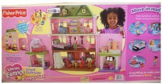 Fisher Price Loving Family Grand Dollhouse Super Mega Set   African American **6 Rooms of furniture** Toys & Games