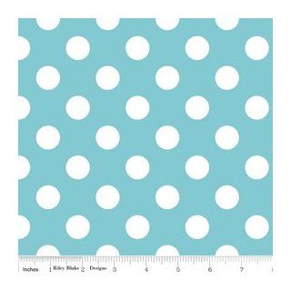 Riley Blake Basics Polka Dot Aqua Blue White Flannel Fabric SKU F360 20