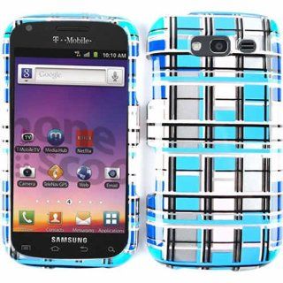For Samsung Blaze T769 Case Cover   Blue White Blocks Silver Pink TP1454 S Cell Phones & Accessories