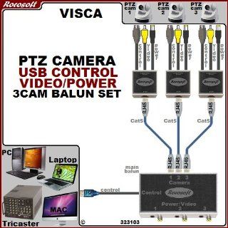 Rocosoft EasyPTZ 3CAM USB VISCA CONTROL/VIDEO/POWER CABLE BALUN ADAPTER  Dome Cameras  Camera & Photo