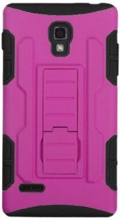 MYBAT ALGP769HPCSAAS904NP Advanced Armor Rugged Durable Hybrid Case with Kickstand for LG Optimus L9 P769   1 Pack   Retail Packaging   Hot Pink/Black Cell Phones & Accessories