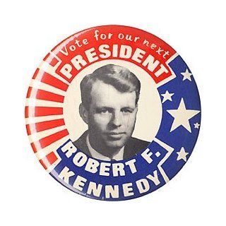 Pinback button promoting Robert Kennedy for president, 1968. Issued for the Democratic primaries 3.5" 