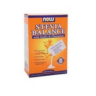 Now Foods Stevia Balance with Inulin and Chromium, 100 Packets (Pack of 2) Health & Personal Care