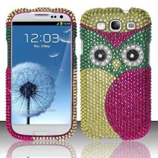 PINK OWL Hard Plastic Bling Rhinestone Case for Samsung Galaxy S3 III i9300 / i747 / T999 (All Carriers) [In Twisted Tech Retail Packaging] Cell Phones & Accessories