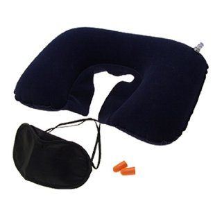 Inflatable U Shape Pillow Rest Support Blinder Earplug for Travel Camping   Neck Pillows