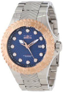 Invicta Men's 12928 Pro Diver Automatic Blue Textured Dial Stainless Steel Watch Invicta Watches