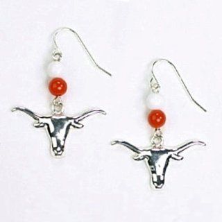 Texas UT Austin Longhorns French Wire Logo and Beads Earring  Jewelry Products  Sports & Outdoors