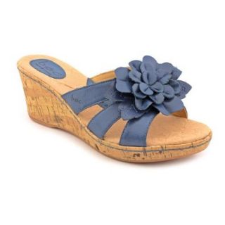 Born Concept Maci Womens Size 11 Blue Open Toe Leather Wedge Sandals Shoes EU 43 Shoes