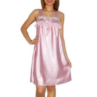 SILK COUTURE Womens Lace Sleepwear Lingerie Silk Nighty / Loungewear Pajama Gown Chemise (Size M L)