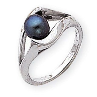 14k White Gold 6mm Black Pearl ring   Size 6   JewelryWeb Rings Department Target Audience Keywords Jewelry