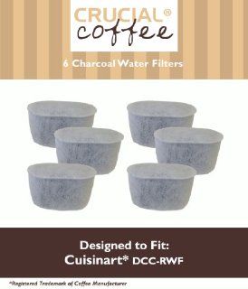 6 Cuisinart DCC RWF Charcoal Water Filters; Fits All Cuisinart Coffee Makers With Charcoal Water Filtration System; Designed & Engineered by Crucial Coffee Kitchen & Dining