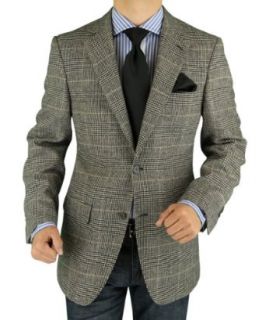 Luciano Natazzi Men's Gray Camel Hair Blazer Side Vent Plaid Jacket at  Mens Clothing store Business Suit Jackets