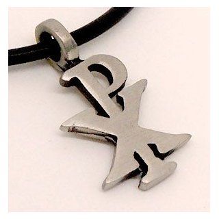 CHI RO RHO symbol Christogram Christian monogram PX Pewter Pendant Necklace Jewelry