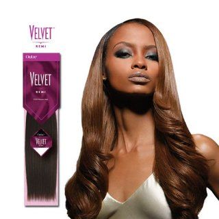 Velvet Remi Human Hair Weave   Yaki Weaving (18 inch, 4   Light Brown)  Hair Extensions  Beauty