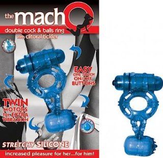 Holiday Gift Set Of Macho Double Cock and Balls Ring And a Pocket Rocket Jr. Purple Health & Personal Care