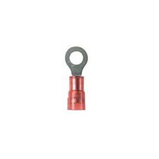Panduit PMNF1 6R C Metric Ring Terminal, Nylon Insulated, Funnel Entry, 0.5   1.0mm Wire Range, M6 Stud Size, Red, 3.76mm Max Insulation, 10.9mm Terminal Width, 26.7mm Terminal Length, 9.7mm Center Hole Diameter (Pack of 100)