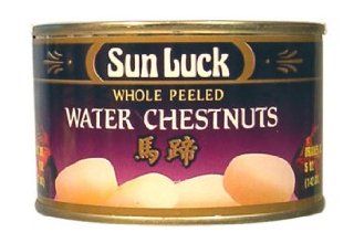 Sun Luck   Whole Peeled Water Chestnuts 8.0 Oz.  Grocery & Gourmet Food