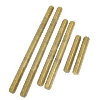 Gold Tone Brass 16mm Thread Double Head Bolts Fastener Set   Hardware Nut And Bolt Sets  