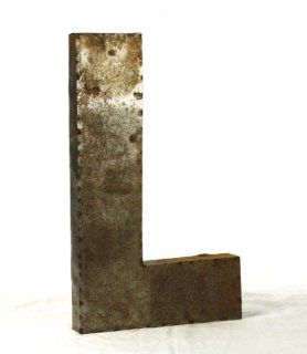 Industrial Rustic Metal Large Letter L 36"H   Sculptures