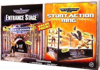 WWE Wrestling Ring Exclusive Wrestlemania 23 Stunt Action Ring with Entrace Stage Toys & Games