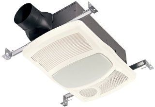 NuTone 765HL Bathroom Fan, Heater, Light with 100 CFM, 2.0 Sones, 1500W Adjustable Heater, White   Quite Heat Vent Light  