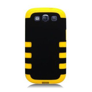Eagle Cell PASAMI9300D6YEBK Hybrid Rugged TUFF eNUFF Case for the Samsung Galaxy S3   Carrying Case   Retail Packaging   Yellow/Black Cell Phones & Accessories