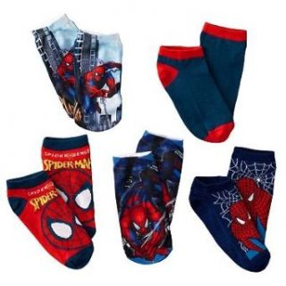 Marvel Spider Sense Boys Spider Man 5 Pack No Show Socks (6 8.5) Clothing
