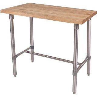 Cucina Americana Classico Prep Table with Wood Top Size 48" W x 30" D x 36" H, Casters Not Included   Workbenches