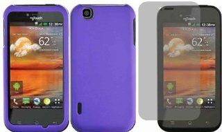 Dark Purple Hard Case Cover+LCD Screen Protector for T Mobile Mytouch LG Maxx Touch E739 Cell Phones & Accessories