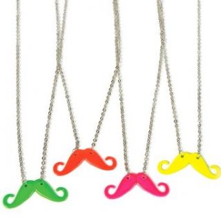 Neon Moustache Necklace Party Accessory Toys & Games