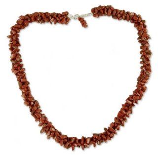 Jasper beaded necklace, 'Desert Rose'   Fair Trade Beaded Jasper Necklace Jewelry