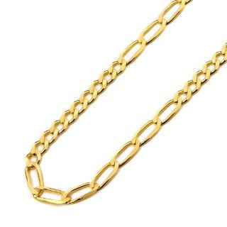 14K Yellow Gold 4.7mm 10+1 Figaro Chain Necklace with Lobster Claw Clasp   18" Inches The World Jewelry Center Jewelry
