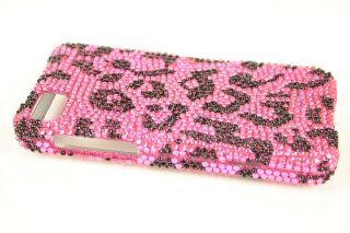 Blackberry Z10 Full Diamond Hard Case Cover for Pink Leopard + EARPHONE CORD WINDER Cell Phones & Accessories