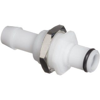 Value Plastics XQCBM770 1006 B Natural Acetal Tube Fitting, Barbed Open Flow Panel Mount Coupling, 3/8" (9.5 mm) Tube ID, Male (Pack of 10) Barbed Tube Fittings