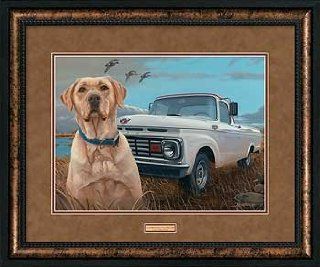 Old Reliable Yellow Lab Vintage Ford Pickup Truck Larry Beckstein Premium Framed Print Open Edition  