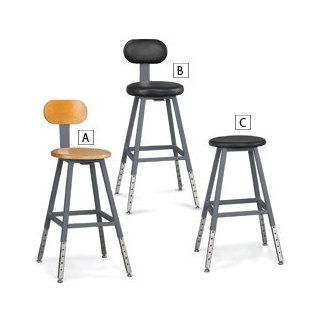 Relius Solutions Adjustable Height Shop Stool   19 1/2  33" Seat Height   Polyurethane Seat Science Lab Desks