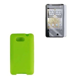 Green Silicone Skin Protector Case + Screen Protector for HTC Aria (AT&T) 