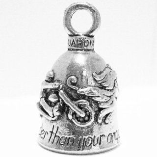 Guardian Never Ride Faster Than Your Angel Can Fly Motorcycle Biker Luck Riding Bell or Key Ring Automotive