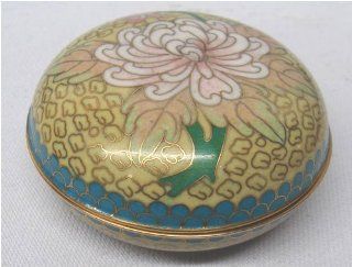 Chinese cloisonne trinket box, round   3"D   Decorative Boxes