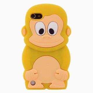 Yellow 3D Cartoon Cute Monkey Silicone Soft Protective Case Skin Cover For Touch 5 Cell Phones & Accessories