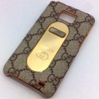 Luxury Gucci Leather Samsung Galaxy S2 Grey Case Golden Frame AT&T SGH i777 Model Only Cell Phones & Accessories