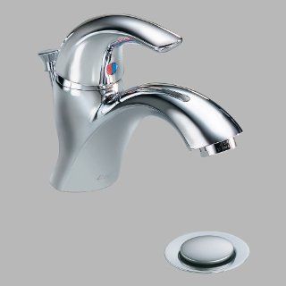 Delta 22C801 Single Handle 1.5GPM Single Hole Mount Bathroom Faucet with Wrench Flat Aerator, Chrome   Touch On Bathroom Sink Faucets  
